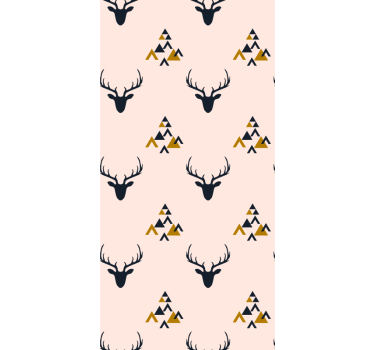 Stag Silhouette Pattern cute animal wallpaper - TenStickers