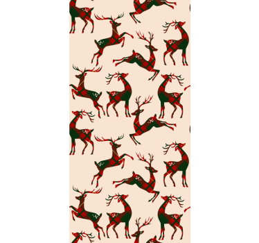 Festive Reindeer cute animal wallpaper - TenStickers
