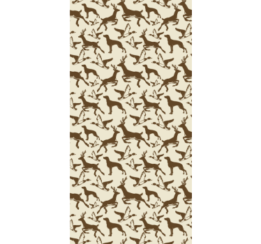 Leaping Deer Pattern cute animal wallpaper - TenStickers