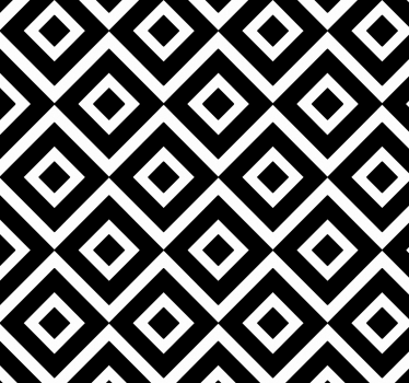 Black and white geometric square pattern wallpaper - TenStickers