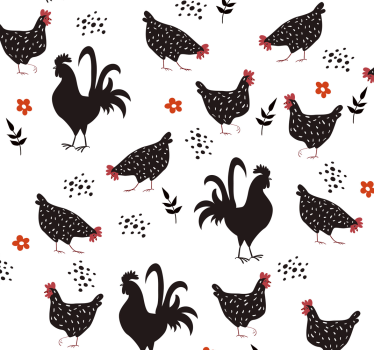Rustic Poultry Pattern cute animal wallpaper - TenStickers