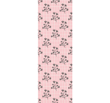Botanical Grid Pattern leaves wallpaper - TenStickers