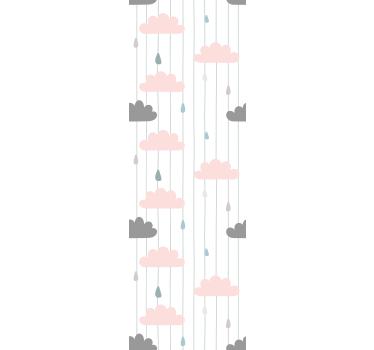 Cloudy Raindrops wallpaper for the nursery - TenStickers