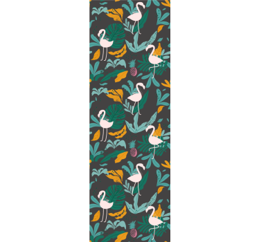 Tropical Flamingo Scene cute animal wallpaper - TenStickers