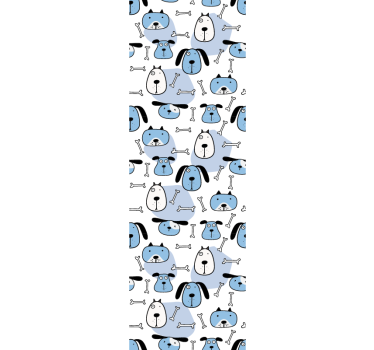 Playful Canine Pattern wallpaper of a dog - TenStickers