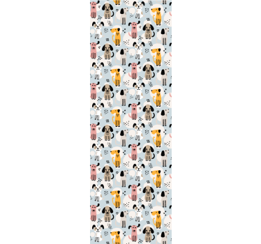 Canine Pattern Play wallpaper of a dog - TenStickers
