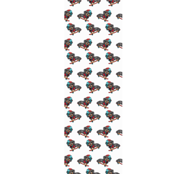 Canine Skateboarding wallpaper of a dog - TenStickers