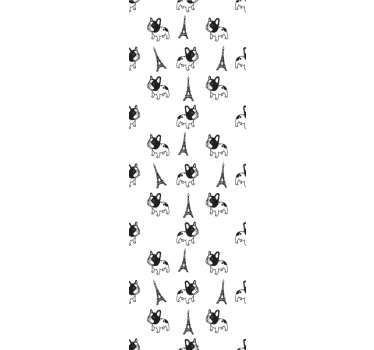 Parisian Pooches wallpaper of a dog - TenStickers