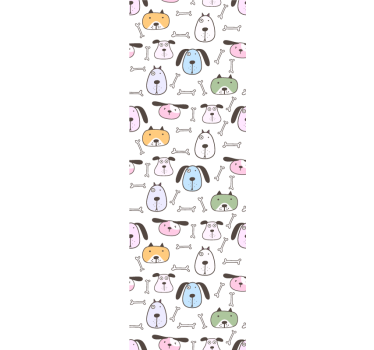 Cartoon Canine Friends wallpaper of a dog - TenStickers