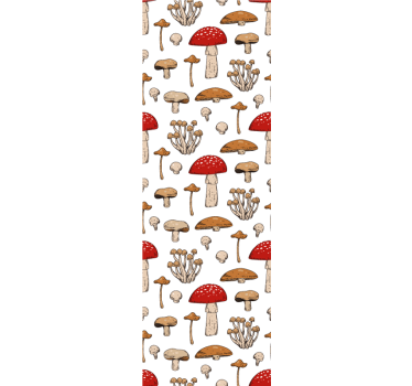 Mushroom Variety cute animal wallpaper - TenStickers