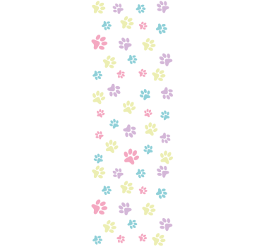 Paw Pattern Play wallpaper of a dog - TenStickers