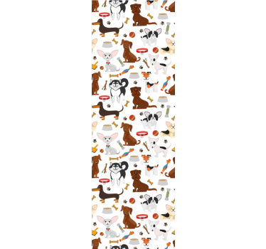 Canine Characters wallpaper of a dog - TenStickers