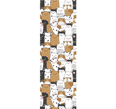 Playful Cat Motif cat wallpaper - TenStickers