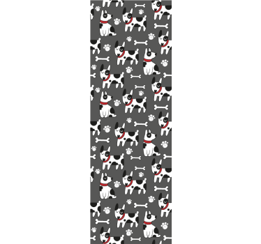 Playful Canine Illustration wallpaper of a dog - TenStickers
