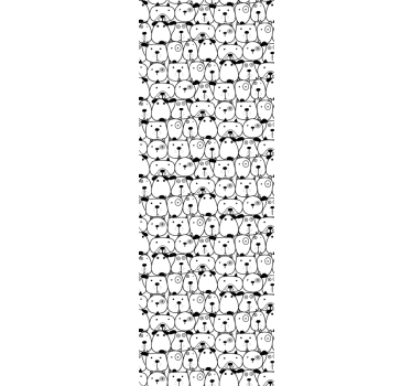 Amazing hand drawn dog pattern Wallpaper for bedroom - TenStickers