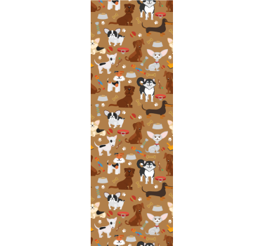 Playful Puppies wallpaper of a dog - TenStickers