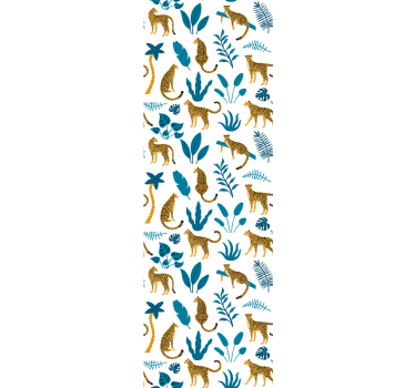 Jungle Fauna Flora cute animal wallpaper - TenStickers