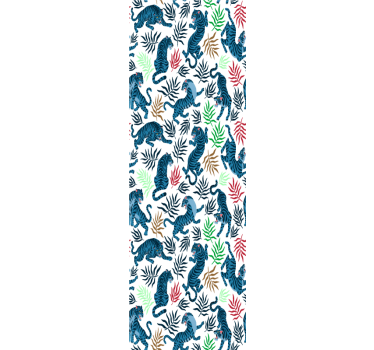 Tropical Tiger Motif cute animal wallpaper - TenStickers
