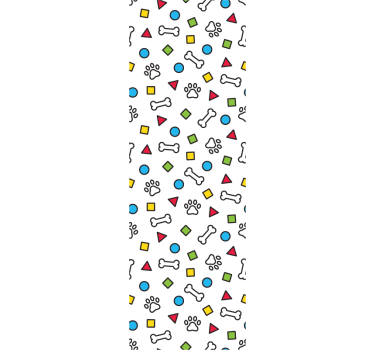 Playful Pet Motifs wallpaper of a dog - TenStickers