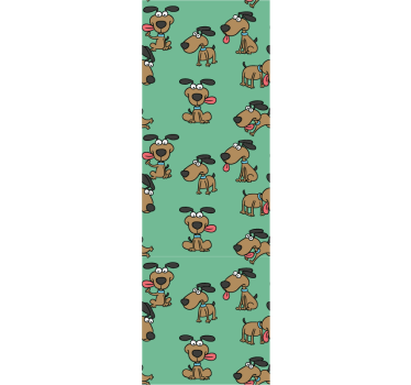 Canine Cartoon Fun wallpaper of a dog - TenStickers