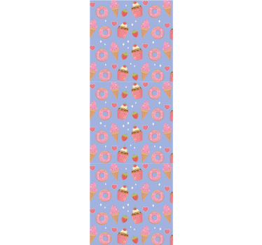 Sweet Dessert Pattern wallpaper for the nursery - TenStickers