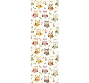 Owl Pattern cute animal wallpaper - TenStickers