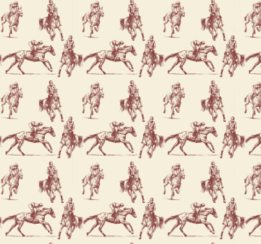 Equestrian Illustration cute animal wallpaper - TenStickers