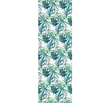 Tropical Geometric leaves wallpaper - TenStickers