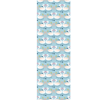 Swan Lake Pattern cute animal wallpaper - TenStickers