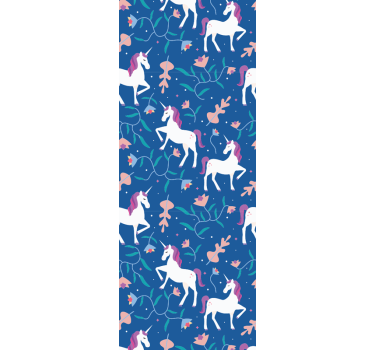 Unicorn Fantasy Pattern cute animal wallpaper - TenStickers