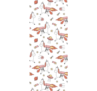 Playful Unicorn Pattern cute animal wallpaper - TenStickers
