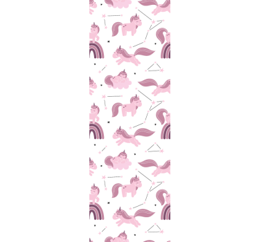 Fantasy Unicorn Pattern wallpaper childrens room - TenStickers