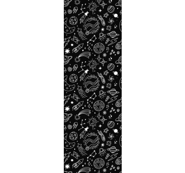 Space Doodle Pattern stars wallpaper - TenStickers