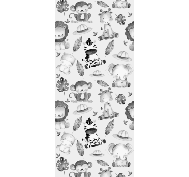 Safari Friends cute animal wallpaper - TenStickers