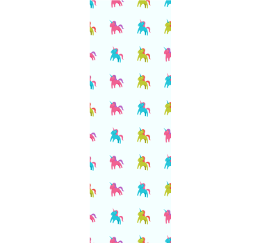 Colorful Unicorns cute animal wallpaper - TenStickers