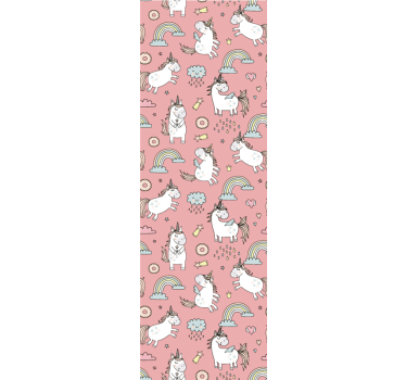 Unicorn Rainbows cute animal wallpaper - TenStickers