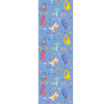 Skating Dinosaurs dino wallpaper - TenStickers