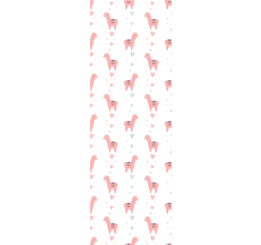 Playful Llama Motif cute animal wallpaper - TenStickers