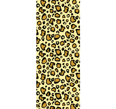Classic yellow pattern leopards wallpaper - TenStickers