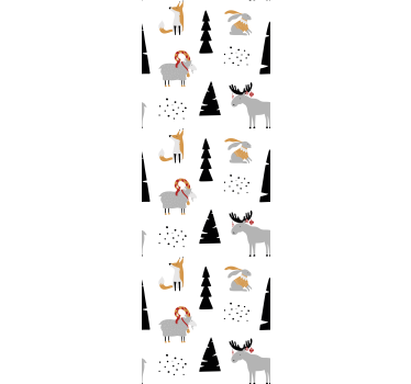 Cute animal wallpaper festive animal design - TenStickers