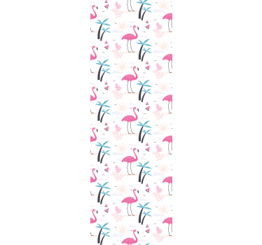 Flamingo Tropical Scene birds wallpaper - TenStickers