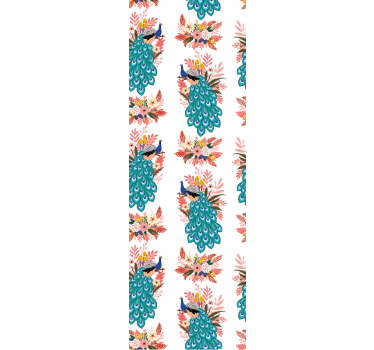 Peacock Motif birds wallpaper - TenStickers