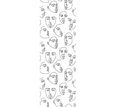 Line Art Faces art deco wallpaper - TenStickers