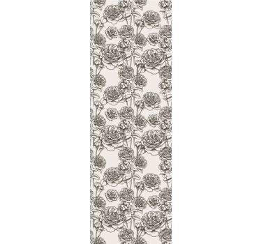 Rose Sketch flowers wallpaper - TenStickers