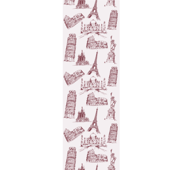 Iconic Monuments city wallpaper - TenStickers