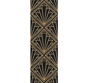Golden and black deco squarred pattern Square Pattern Wallpaper - TenStickers