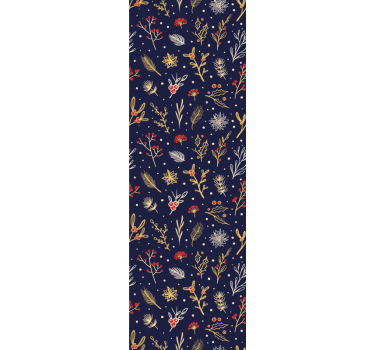 Festive Botanical Motif christmas wallpaper - TenStickers