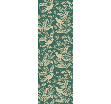 Botanical Aviary birds wallpaper - TenStickers