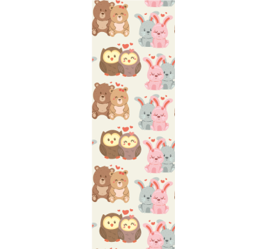 Cute animal wallpaper adorable animal pairs - TenStickers