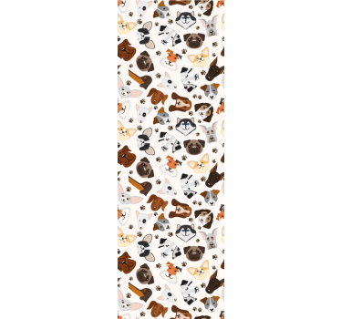 Playful Dog Illustrations wallpaper of a dog - TenStickers